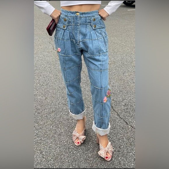 LoveShackFancy Pants - LoveShackFancy Marika Pant in Denim